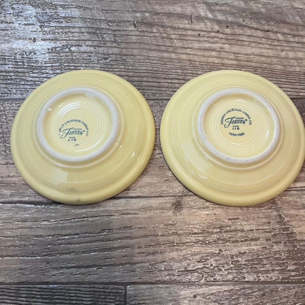 Fiesta‎ Homer Laughlin Pale Yellow Saucers Set of 2 Lead Free Ceramic 5.75 inch